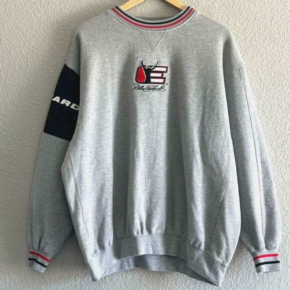Vtg Chase NASCAR Sweater #3 Dale Earnhardt Gray Sz Large Thick Crewneck Pullover - Picture 1 of 9